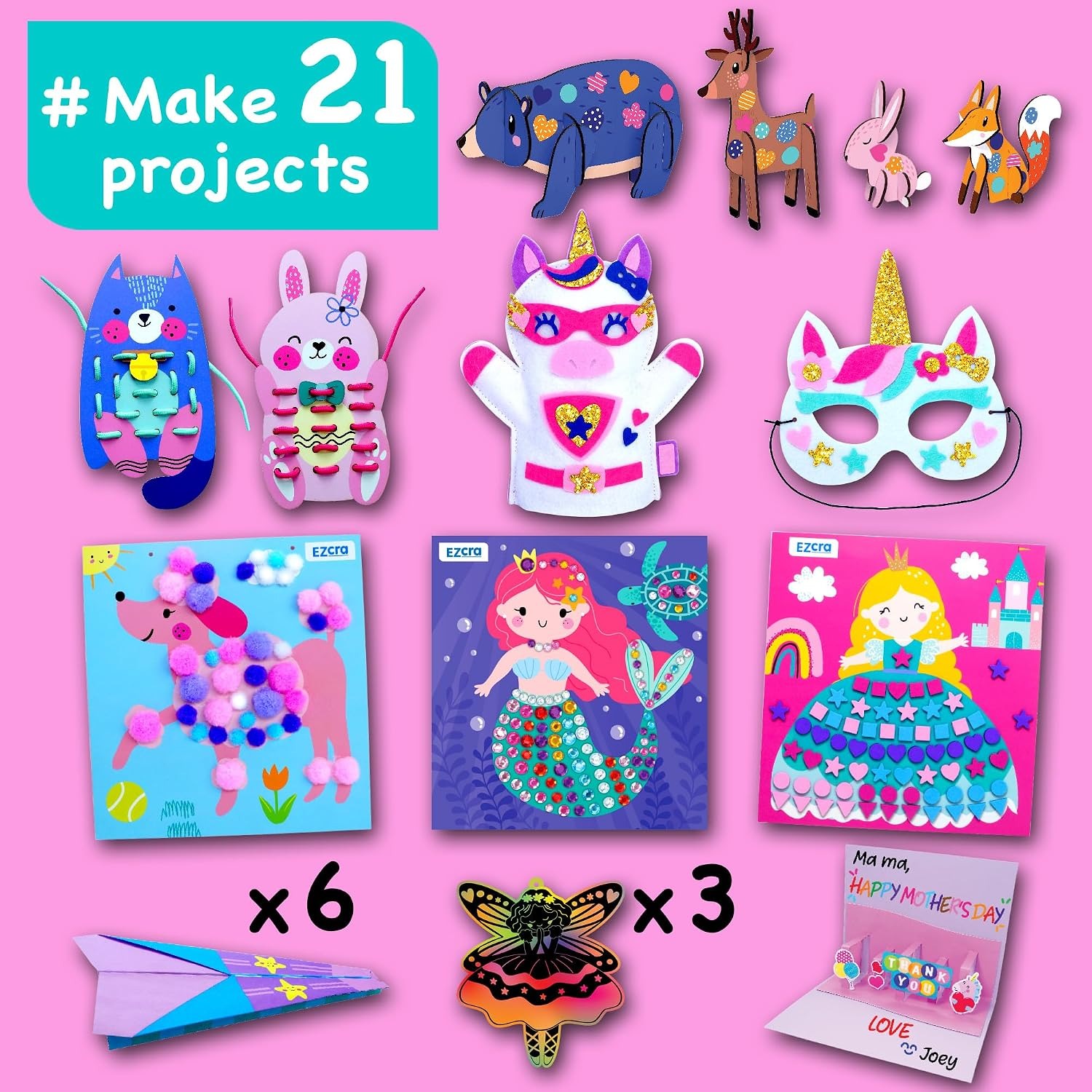Kids Craft Box with 21 Projects, detail view